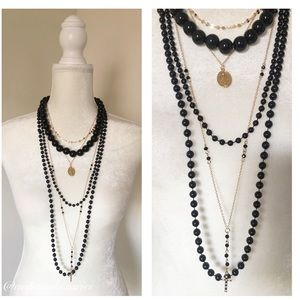 Black Beads&Cross Necklace✨✨